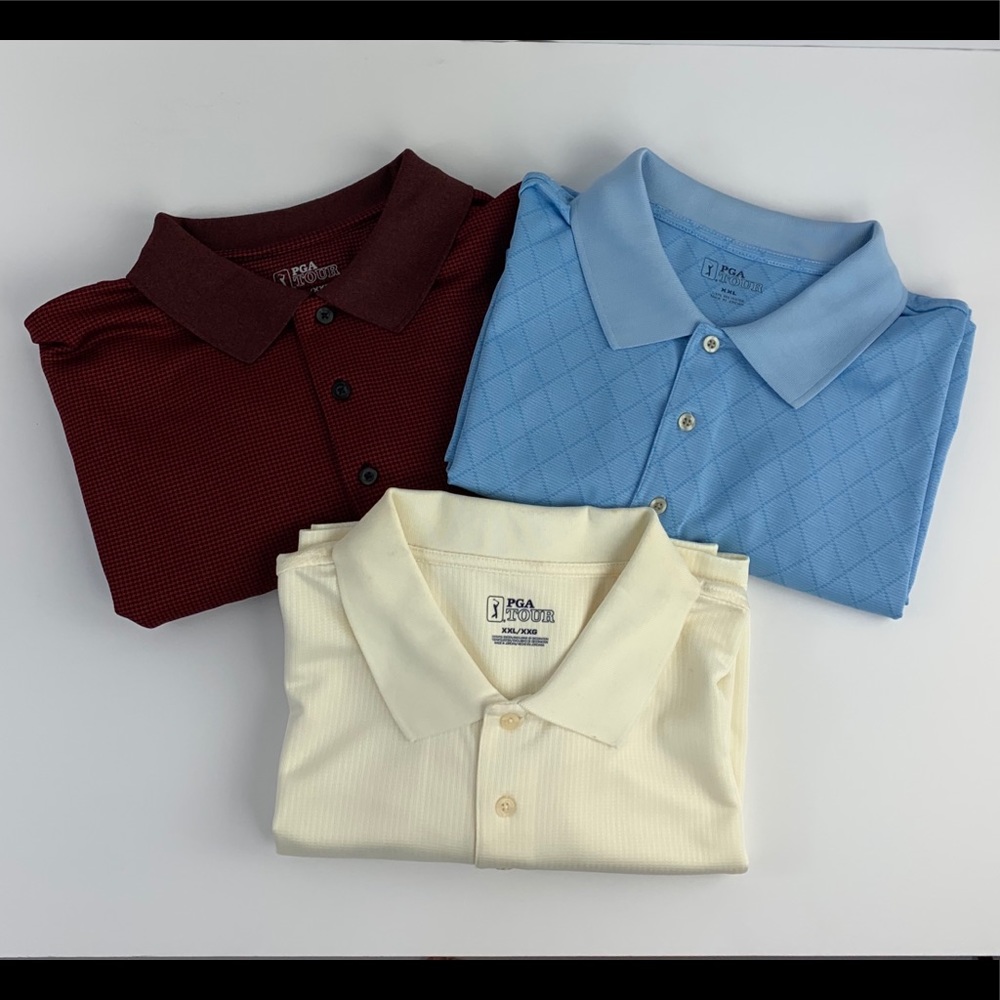 NWT Men’s PGA Tour Polo Shirts- Set of 3 Size XXL